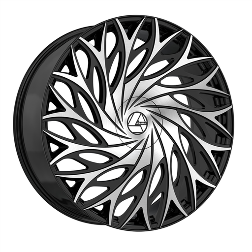 [AZA-52522853838BM] AZARA AZA-525 GLOSS BLACK MACHINE 22X8.5 5X120/5X114.3 +38 +74.1 *NC*