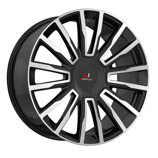 [CLV-47208551121143+35BM] CAVALLO CLV-47 BLACK MACHINED 20X8.5 5X112/5X114.3 +35 +74.1 *NC*