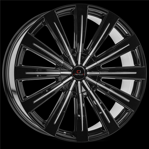 [CLV-49208561351397+25BM] CAVALLO CLV-49 BLACK MACHINED 20X8.5 6X135/6X139.7 +25 +108 *NC*