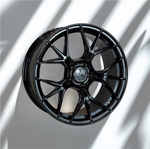 [AO2467199505+35AGB] AO2467 MERCEDES BENZ REPLICA 19X9.5+35 5X112 C.B 66.60 ALL GLOSS BLACK **AVAILABLE STAGGERED**