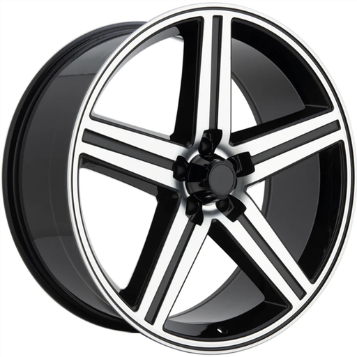 [3-210BMF-229513] IMPACT REPLICA IROC 22X9.5 5x120 +15 C.B74.2 GLOSS BLACK MACHINED