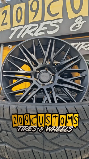 [209-CUSTOMS-LISTING] (SET OF 4) 22" ROTIFORM JDR 22X10 6X135 SATIN BLACK FOR FORD F-150 WHEELS AND TIRES 305-40-22