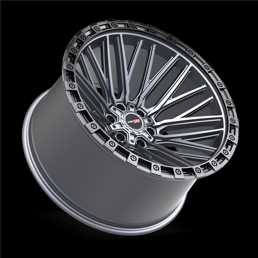 [608201243-44MTBR] VORTEX VRT-608 MATTE TITANIUM WITH BLACK BEAD RING 20X12 5X127/5X5.5 -44 +78.1 *NC*