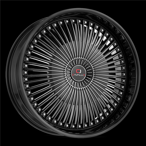 [CLV-41228551101143+38BM] CAVALLO CLV-41 GLOSS BLACK & MACHINED 22X8.5 5X110/5X4.5 +38 +74.1 *NC*