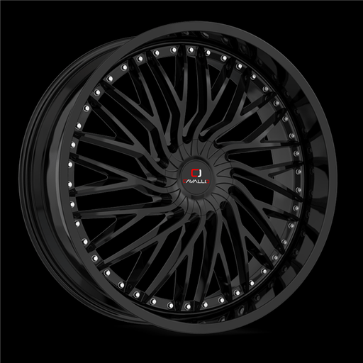 [CLV-43228551121143+38GB] CAVALLO CLV-43 GLOSS BLACK 22X8.5 5X112/5X4.5 +38 +74.1 *NC*