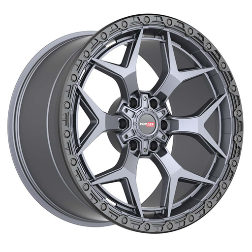 [6031795712MTBR] VORTEK VRT-603 MATTE TITANIUM WITH BLACK BEAD RING 17X9.0 6X135/6X5.5 +12 +106.1 *NC*