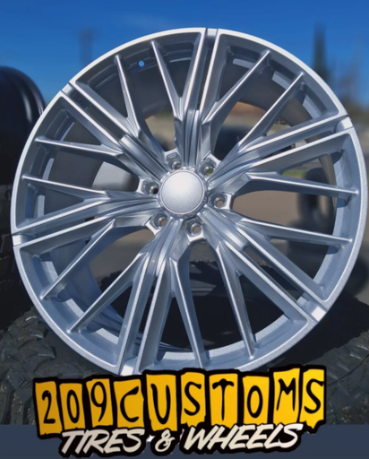 (SET OF 4) 24" SILVER ZL1 REPLICAS PR227 24X10 6X139.7 +24 FITS: SILVERADO, TAHOE, YUKON, ESCALADE, SIERRA, GMC WHEELS AND TIRES