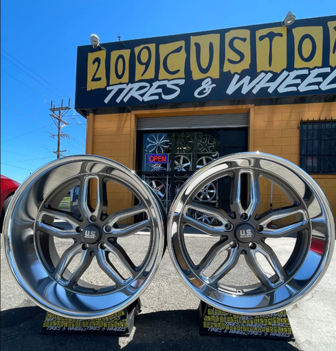 (SET OF 4) 20" US MAGS C-TEN U129 20X8.5 20X10.5 5X120.65 5X4.75 FITS: CHEVELLE, CAMARO, S-10, MONTE CARLO, CUTLASS WHEELS AND TIRES STAGGERED