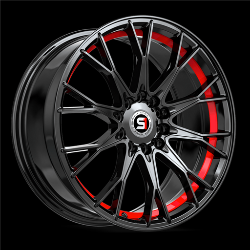 [SP-5917753242GBRU] SPEC-1 SP-59 GLOSS BLACK & RED UNDERCUT 17X7.5 5X4.25/5X4.5 +42 +73.1 *NC*