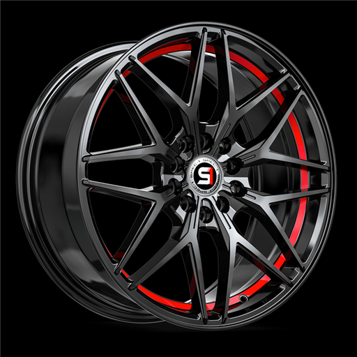 [SP-601883838GBRU] SPEC-1 SP-60 GLOSS BLACK & RED UNDERCUT 18X8.0 5X4.5/5X4.75 +38 +73.1 *NC*