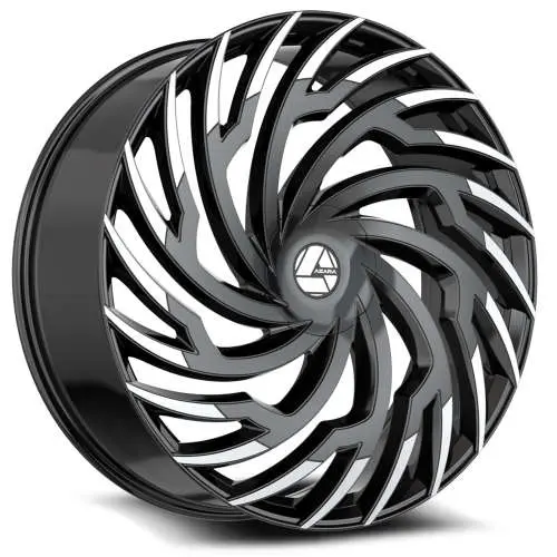 [AZA-53620853635BM] AZZARA AZA-536 GLOSS BLACK & MACHINED 20X8.5 5X112/5X4.5 +35 +74.1 *NC*