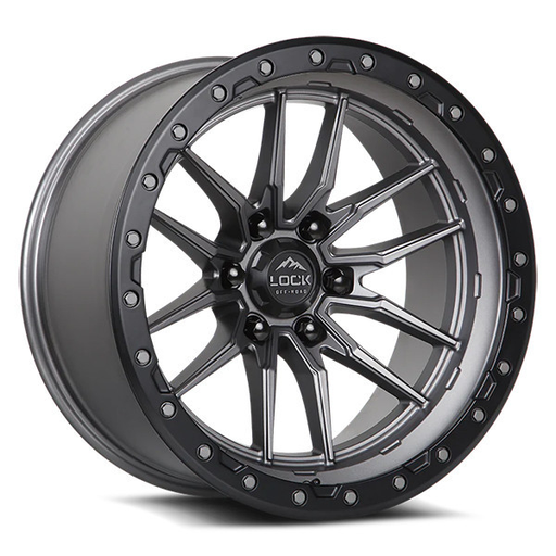 [KRAWLER-179069MGMBR] LOCK OFFROAD KRAWLER 17X9 6X139.7 +1 C.B 106.2 MATTE GREY WITH MATTE BLACK RING
