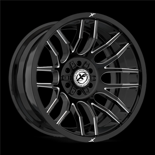 [XF-232209061351397+12GBM] XF OFFROAD XF-232 GLOSS BLACK & MILLED 20X9.0 6X135/6X139.7 +12 +106.40 *NC*