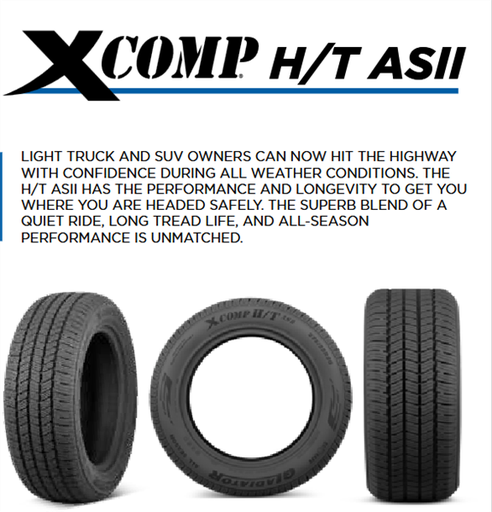 [1802332575] 275/55R20 GLADIATOR X COMP H/T ASII 117T XL 500 A-A 60K + ROAD HAZARD