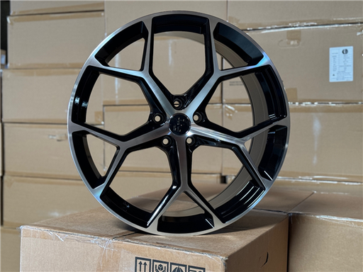 [AU16GBMF1925+32] AU-16 GLOSS BLACK MACHINE FACE 19X8.5 5X112 +32 +66.6 *AW*