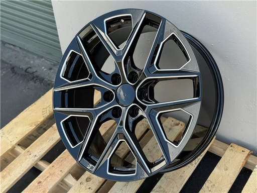 [GM8GBMS2252+24] GM-8 GLOSS BLACK+MILLED SPOKES 22X9.0 6X5.5 +24 +78.1 *AW*