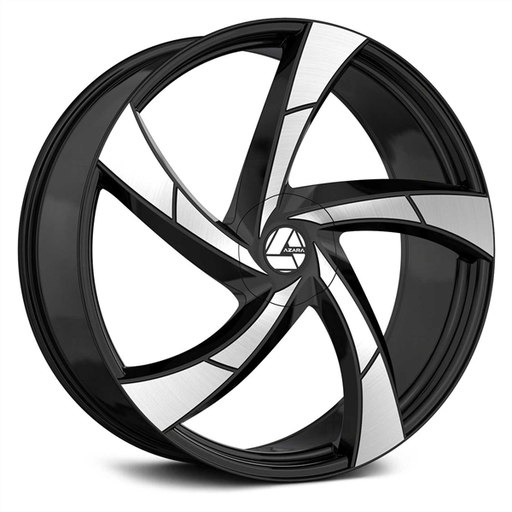 [AZA-52420853835BM] AZARA AZA-524 GLOSS BLACK & MACHINED FACE 20X8.5 5X114.3/5X120 +35 +74.1 *NC*