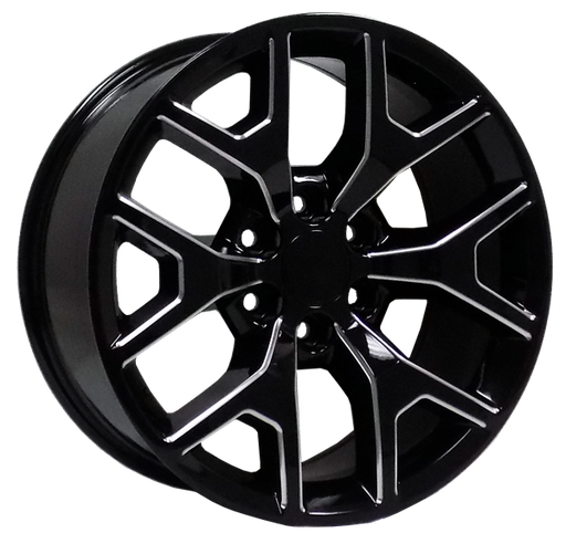[2113229047+31BM] 2113 [GMC SIERRA]  REPLICA 22X9+31 6X139.7 C.B 78.10 BLACK MILLED