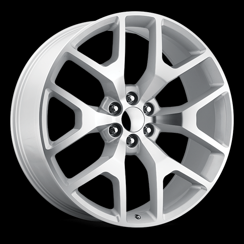 [2113241047+31SMF] 2113 [GMC SIERRA]  REPLICA 24X10+31 6X139.7 C.B 78.10 SILVER MACHINE FACE