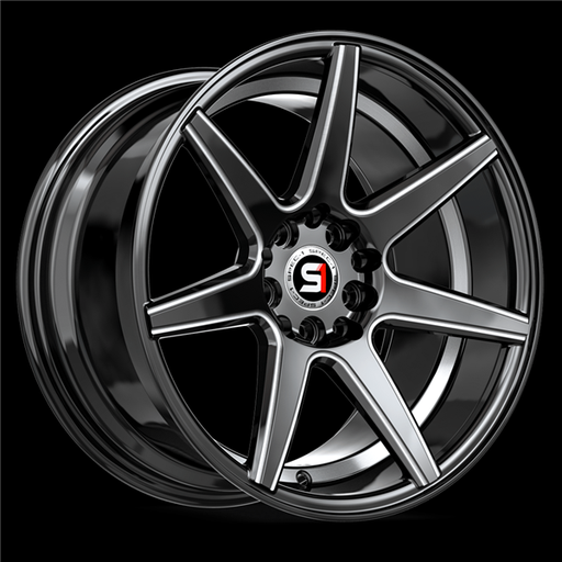 [SP-7317753842GBMU] SPEC-1 RACING SP-73 GLOSS BLACK MILLED & UNDERCUT 17X7.5 5X4.5/5X4.75 +42 +73.1 *NC*