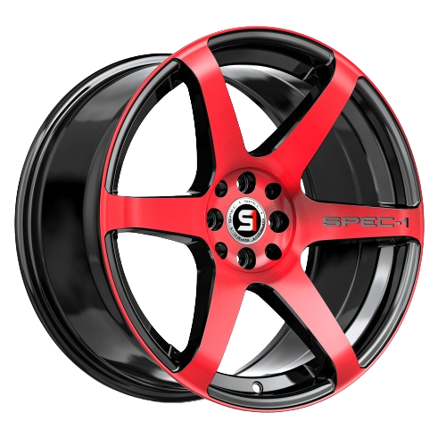 [SPT-321883834BMR] SPEC-1 RACING SPT-32 GLOSS BLACK & RED MACHINED 18X8.0 5X4.75/5X4.5 +34 +73.1 *NC*