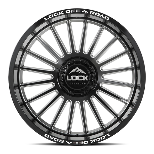 [INVASION-2136GBM] LOCK OFFROAD INVASION EXTREME 20X10 6X135 6X139.7 -18 CB 106.2 GLOSS BLACK MILLING