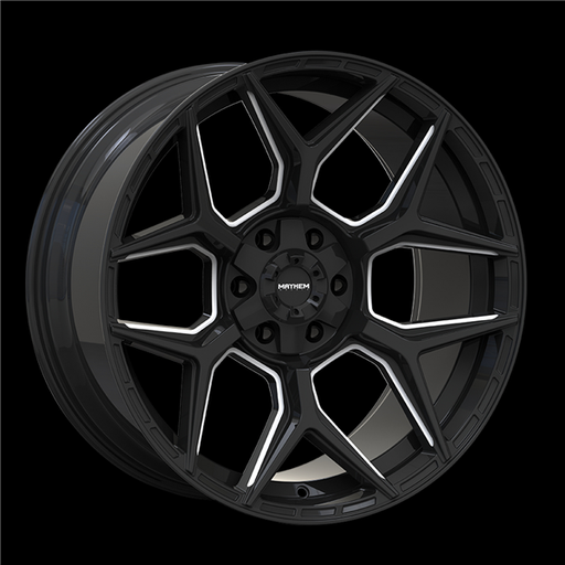 [8119-22137M] MAYHEM VANQUISH 8119 GLOSS BLACK MILLED 22X10 6X135/6X139.7 -19 +106