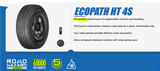 [TS4SC001] 235/65R16C TRAVELSTAR ECO PATH HT4S ALL-WEATHER 121/119S 10PLY 60K+ ROAD HAZARD