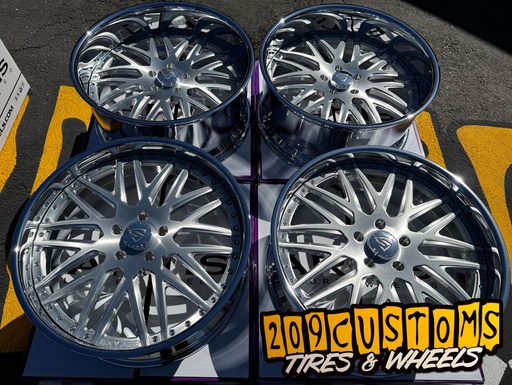 (SET OF 4)  22'' SNYPER FORGED DEL MAR 5X127 C10 IMPALA SS OBS CHEVY 1500 22X9 22X10 2 PIECE