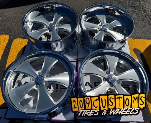 (SET OF 4) 22'' SNYPER FORGED FURY 5 5X127 C10 IMPALA SS OBS CHEVY 1500 22X9 22X10 2 PIECE