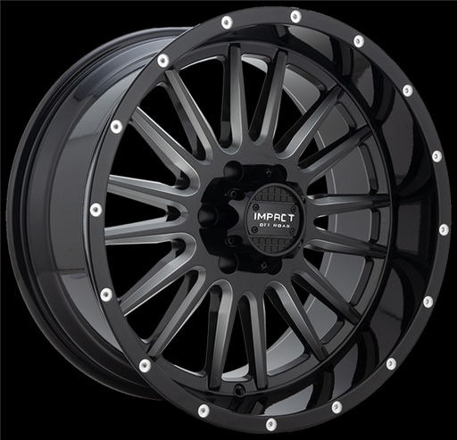 [833GB-79066-12] 17X9 IMPACT RACING 833 6X135/139.7 -12MM (106.1MM) GLOSS BLACK MILLED WINDOW
