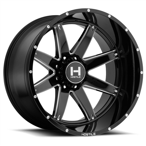 [H109-2010655047B] 20X10 HOSTILE H109 6X139.7 -19MM C.B 106.1 BLADE CUT (BLACK MILLED)