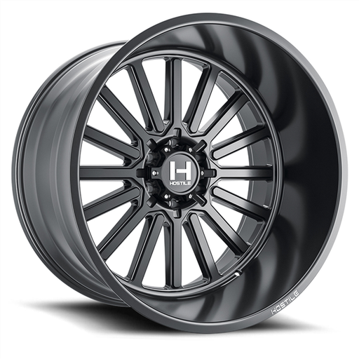 [H127-2010550047BB] 20X10 HOSTILE H127 5X127 -19MM C.B 78.1MM ( ASPHALT) SATIN BLACK
