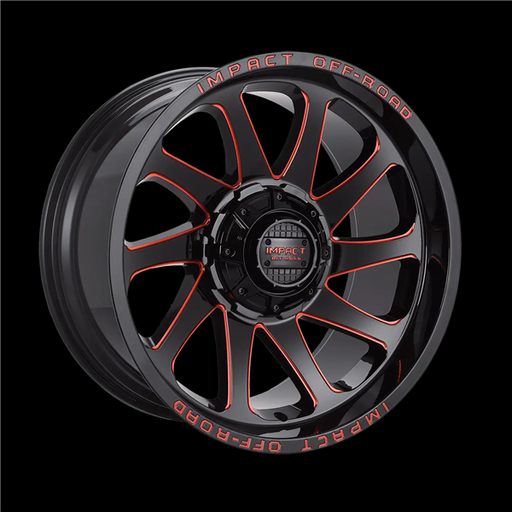 [825GBXR-21066-12] 20X10 IMPACT 825 6X139.7/6X135 -12MM (106.1MM) GLOSS BLACK RED MILLED