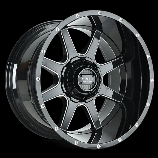 [804GB-21066-12] 20X10 IMPACT OFFROAD 804 6X139.7/6X135 (106.10MM) -12MM GLOSS BLACK MILLED WINDOWS