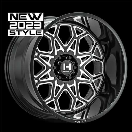 [H132-2012655047B] 20X12 HOSTILE H132 6X139.7 -44MM (106.1MM) BLADE CUT (BLACK MILLED)