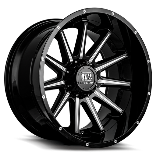 [K102012555150-44GBML] 20X12 K2 TANKER 5X139.7/150 -44MM C.B 110.3 GLOSS BLACK MILLED
