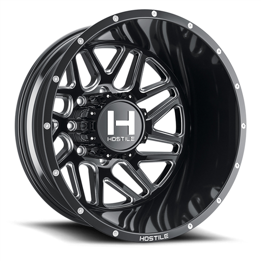 [H401-20828210-221B] 20X8.25 HOSTILE 401 8X210 -221MM C.B 154.3 (BLADE CUT) GLOSS BLACK MILLED