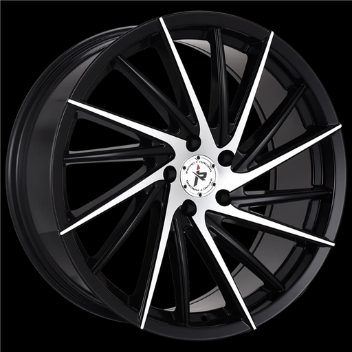 [608BMF-28511+35] 20X8.5 IMPACT RACING 608 5X112 35MM (73.1MM) GLOSS BLACK MACHINED FACE