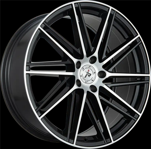 [609BMF-28511+35] 20X8.5 IMPACT RACING 609 5X112 35MM (73.1MM) GLOSS BLACK MACHINE FACE