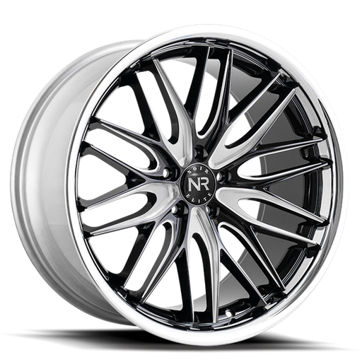 [NR10620855545-35GBMS] 20X8.5 NOIR ELITE NO 106 5X114.3 35MM C.B 73.1 GLOSS BLACK/MACHINE W/SS