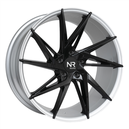 [NR11220855545-35BSL] 20X8.5 NOIR ELITE NO 112 5X114.3 35MM C.B 73.1 GLOSS BLACK SILVER OUTER