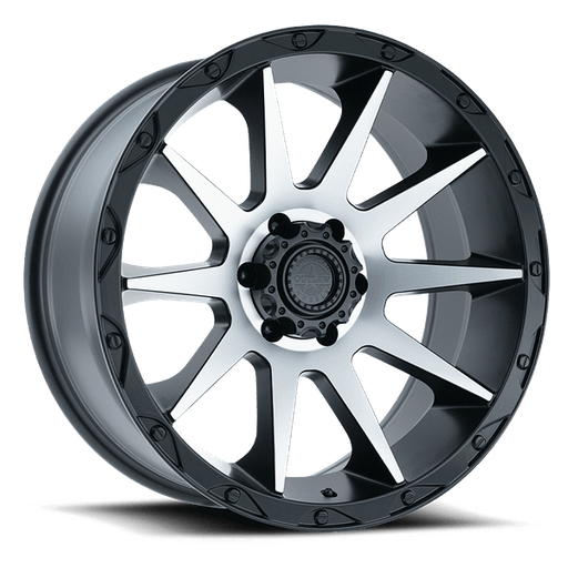 [100052] 20X9 AMERICAN OUTLAW CORD 5X127 -10MM C.B. 71.6 SATIN BLACK MACHINE FACE