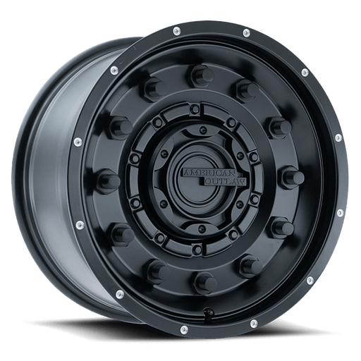[100080] 20X9 AMERICAN OUTLAW DUSTY ROAD 5X127 -10MM C.B. 71.6 SATIN BLACK
