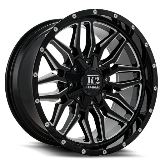 [K162210555150-12GBML] 22X10 K2 RAGE 5X139.7/150 -12MM C.B 110.3 GLOSS BLACK MILLED