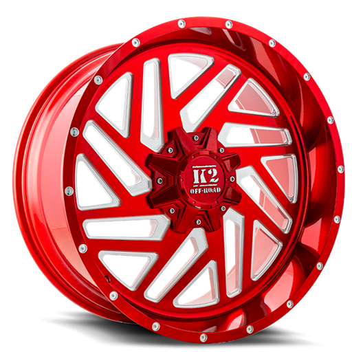[K192210545127-18CRM] 22X10 K2 RAMPAGE 5X114.3/127 -18MM C.B 78.1 CANDY RED W/MILLED