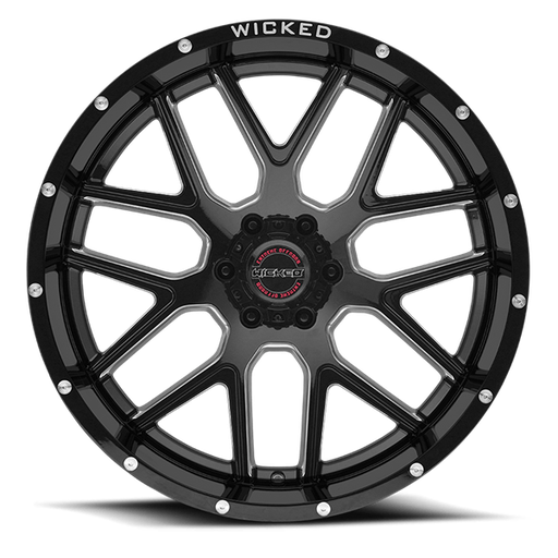 [W903220550-18GBMW] 22X10 WICKED 903 5X5 -18MM GLOSS BLACK MILLED