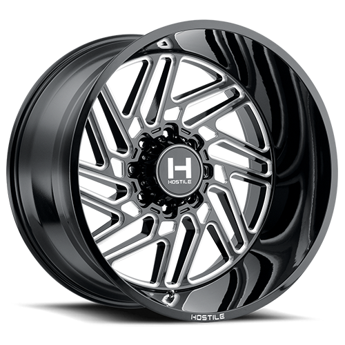 [H116-2212816547B] 22X12 HOSTILE H116 8X165 -44MM C.B 125.2 BLADE CUT (BLACK MILLED)