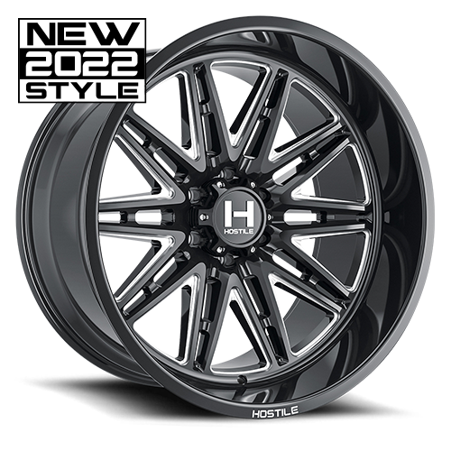 [H126-2212613547B] 22X12 HOSTILE H126 6X135 -44MM C.B 871 BLADE CUT (BLACK MILLED)