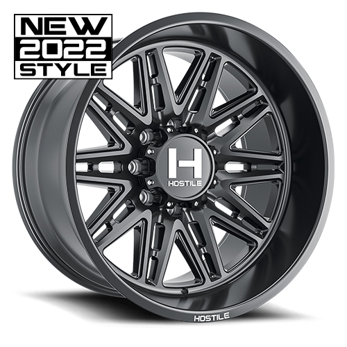 [H126-2212817047BB] 22X12 HOSTILE H126 8X170 -44MM C.B 125.2 ASPHALT (SATIN BLACK)